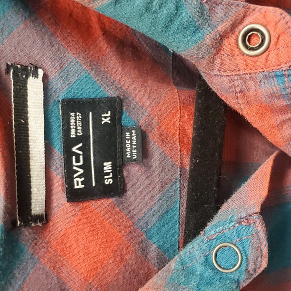 RCVA snap button vintage plaid shirt button down casual XL - Picture 4 of 17